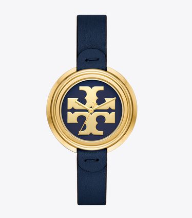 MILLER WATCH, NAVY LEATHER/GOLD-TONE, 36 MM