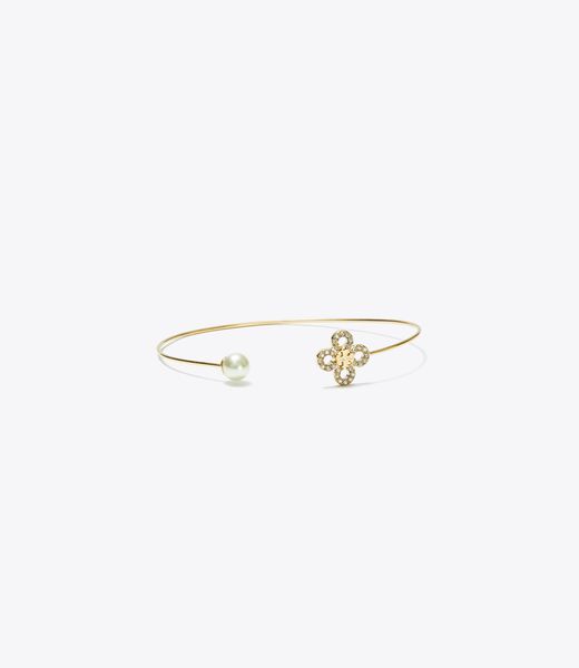 tory burch kira clover pearl cuff
