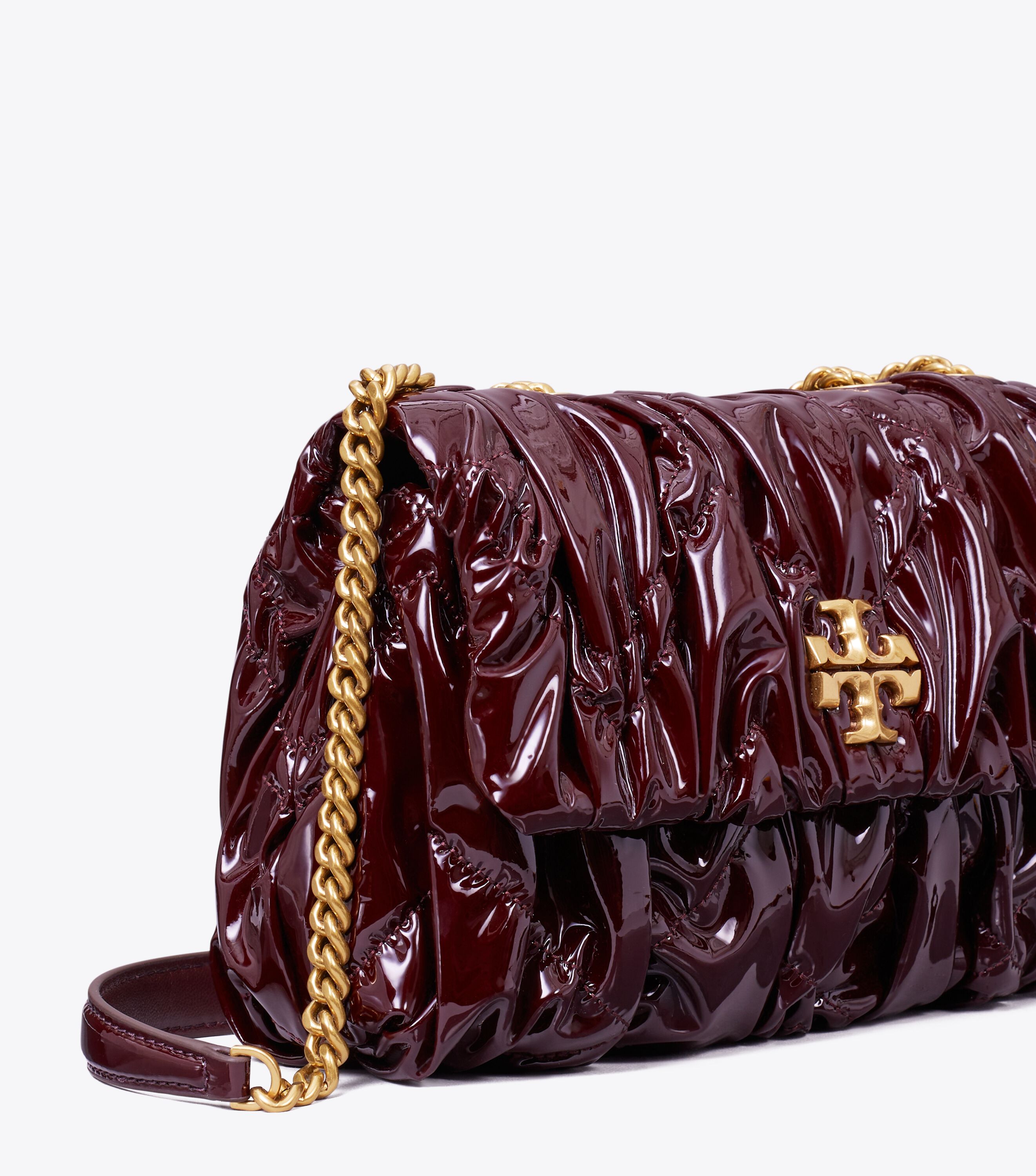 Tory Burch Small Kira Patent Ruched Convertible Shoulder Bag Tory Burch KW