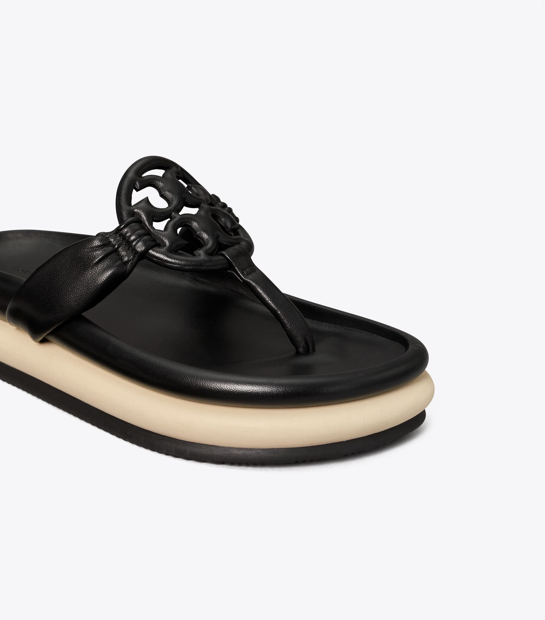 Miller Cloud Puff Sandal, PERFECT BLACK New CREAM Tory Burch KW