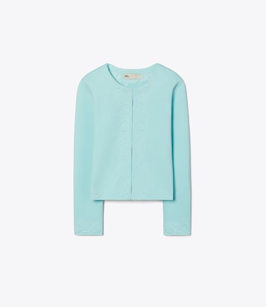 tory burch kendra embossed cardigan