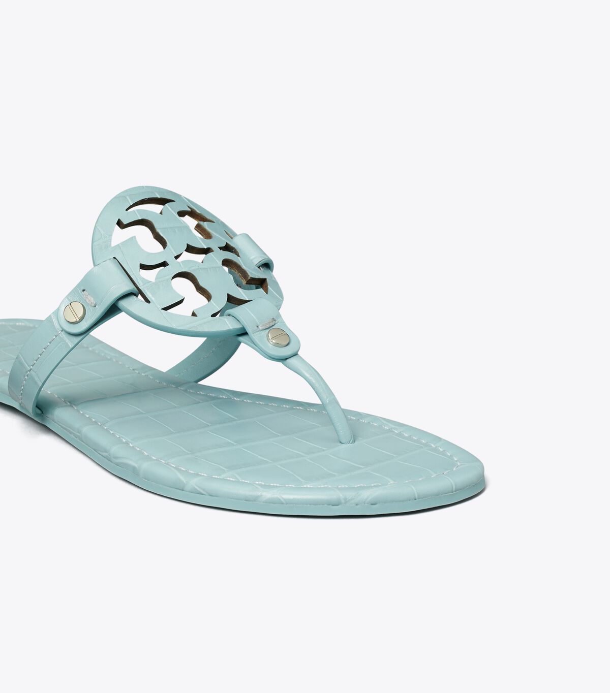 Miller Croc-Embossed Leather Sandal tory burch miller croc embossed leather sandal