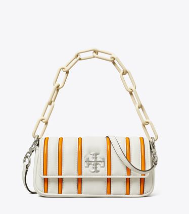 Small Kira Bombé Stripe Flap Shoulder Bag