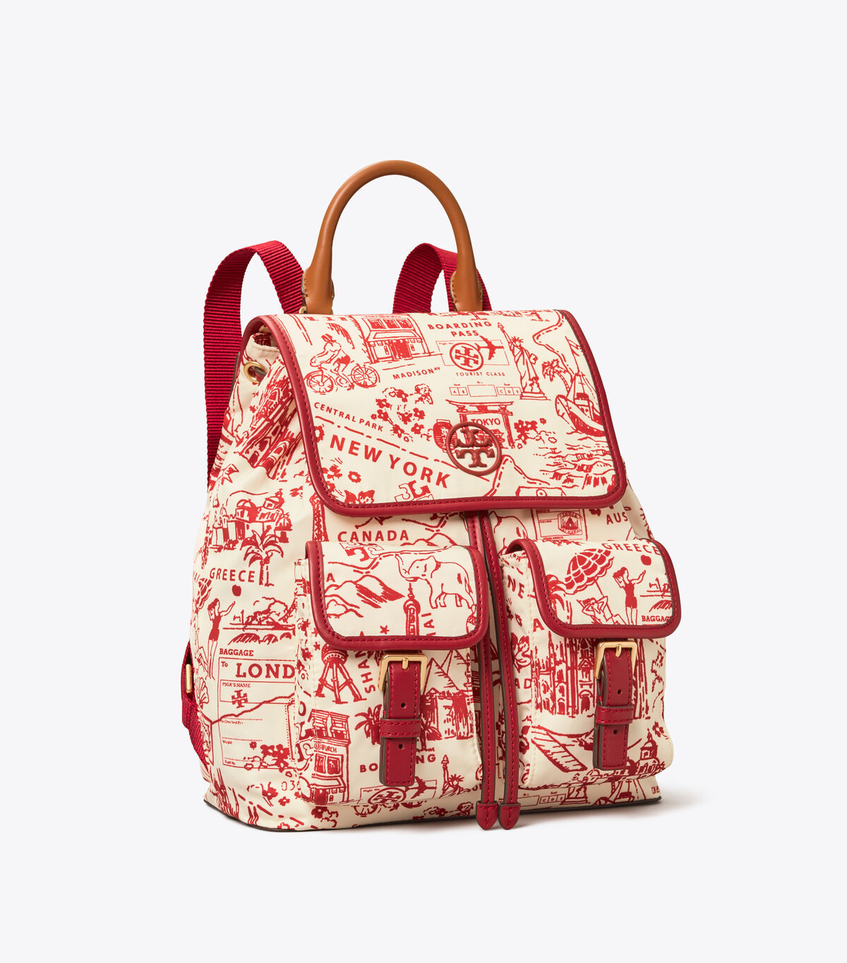 Perry Nylon Printed Flap Backpack