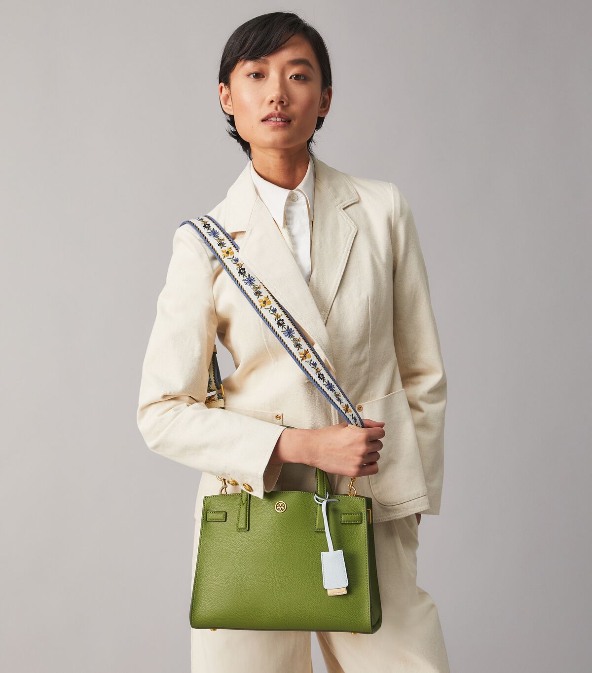 tory burch walker webbing strap small satchel