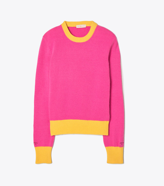 Color-Block Cashmere Sweater | 662 | Pullovers | Ready-To-Wear | Tory Burch