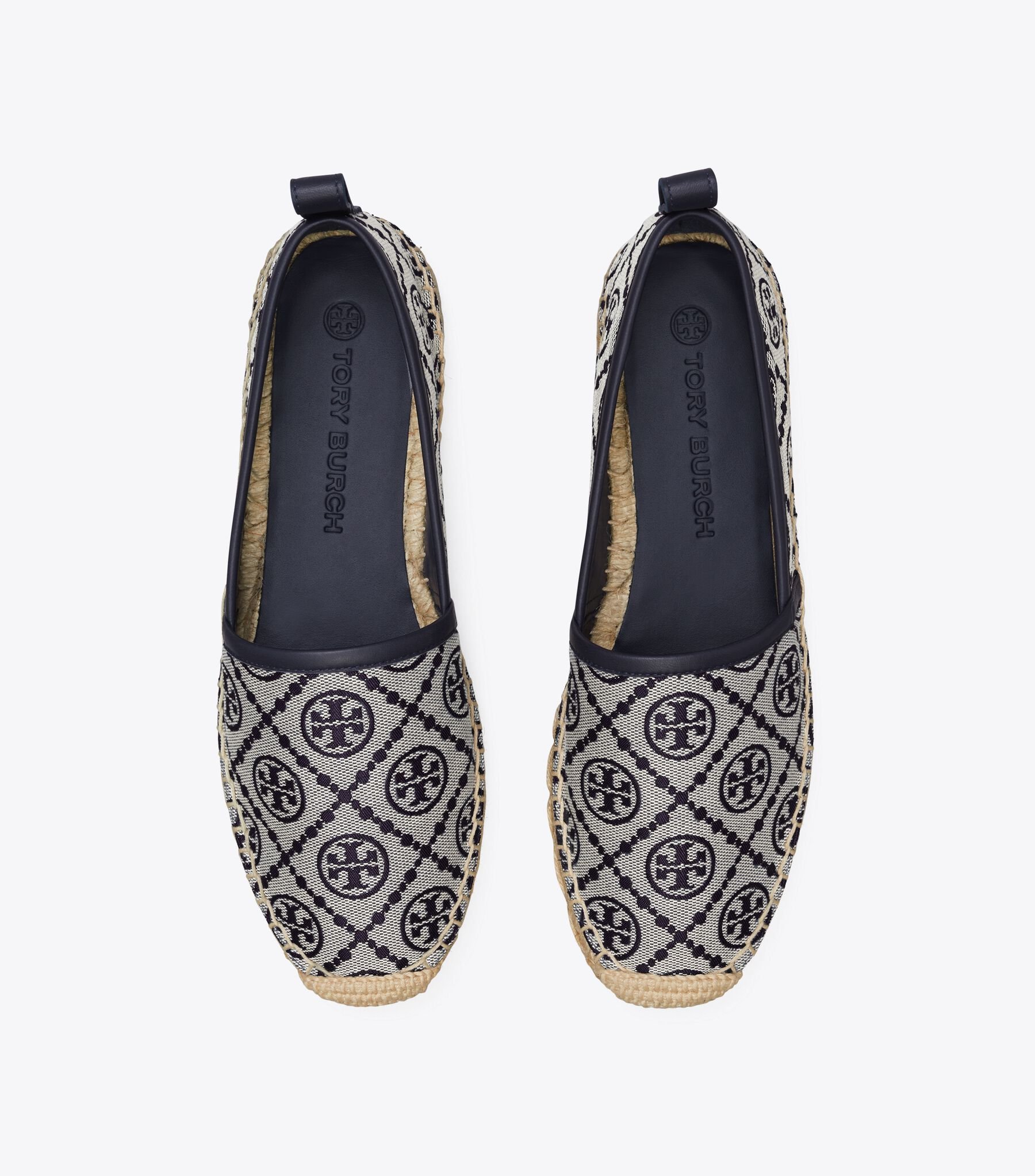 T Monogram Platform Espadrille, NAVY LOGO JACQUARD PERFECT NAVY
