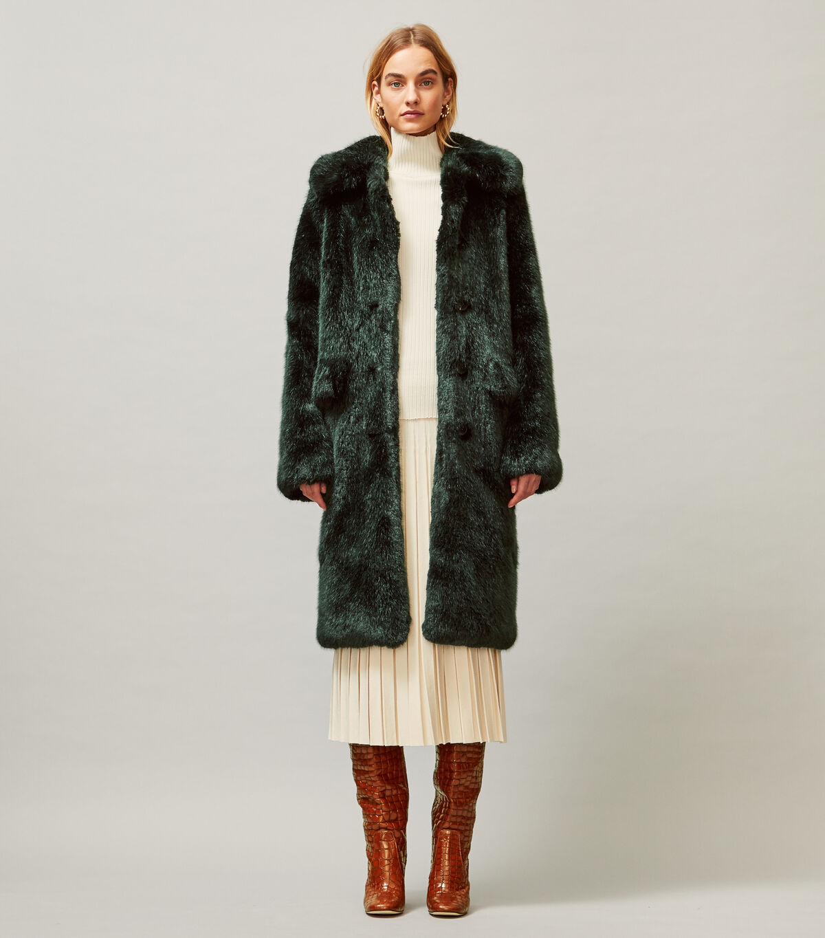 tory burch faux fur coat
