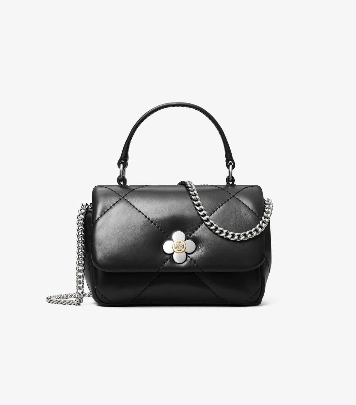 tory burch محفظة ميني كيرا سلسلة من قطع البرسيم الماسية