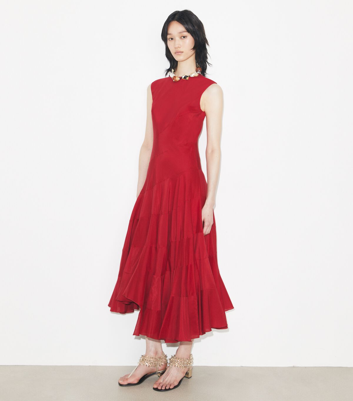 tory burch flared cotton silk dress