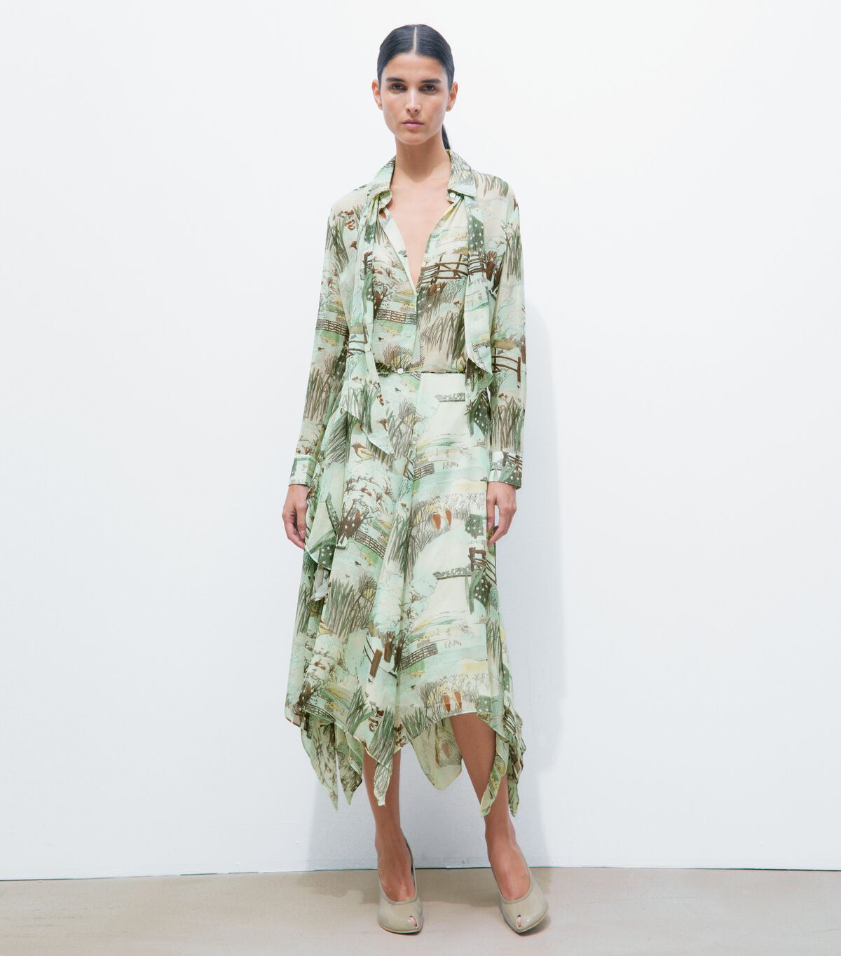 Printed Chiffon Skirt tory burch printed chiffon skirt