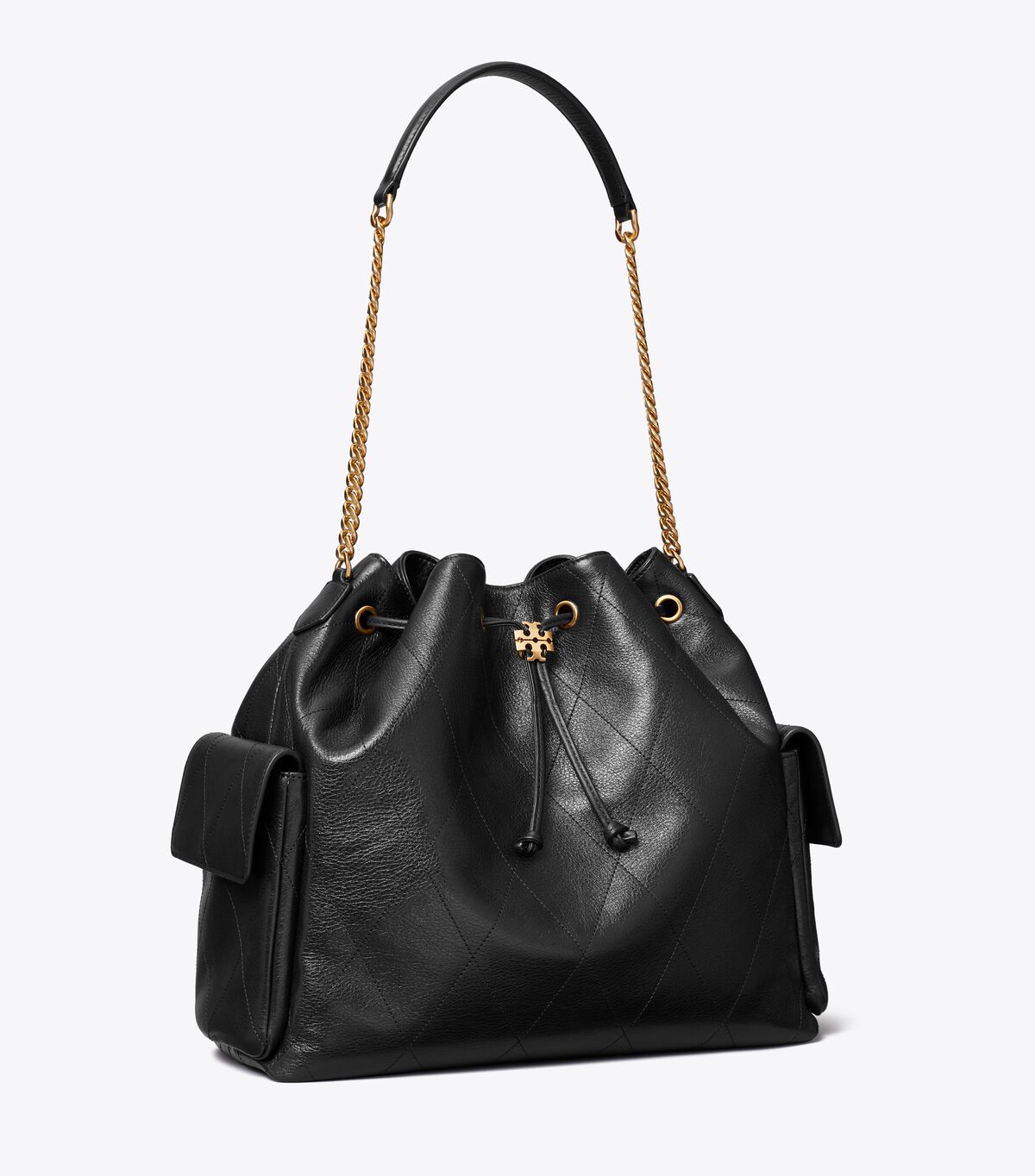 Large Charlie Quilted Drawstring Shoulder Bag tory burch large charlie quilted drawstring shoulder bag