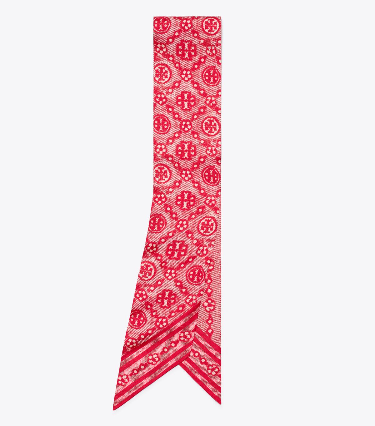 tory burch t monogram silk ribbon tie