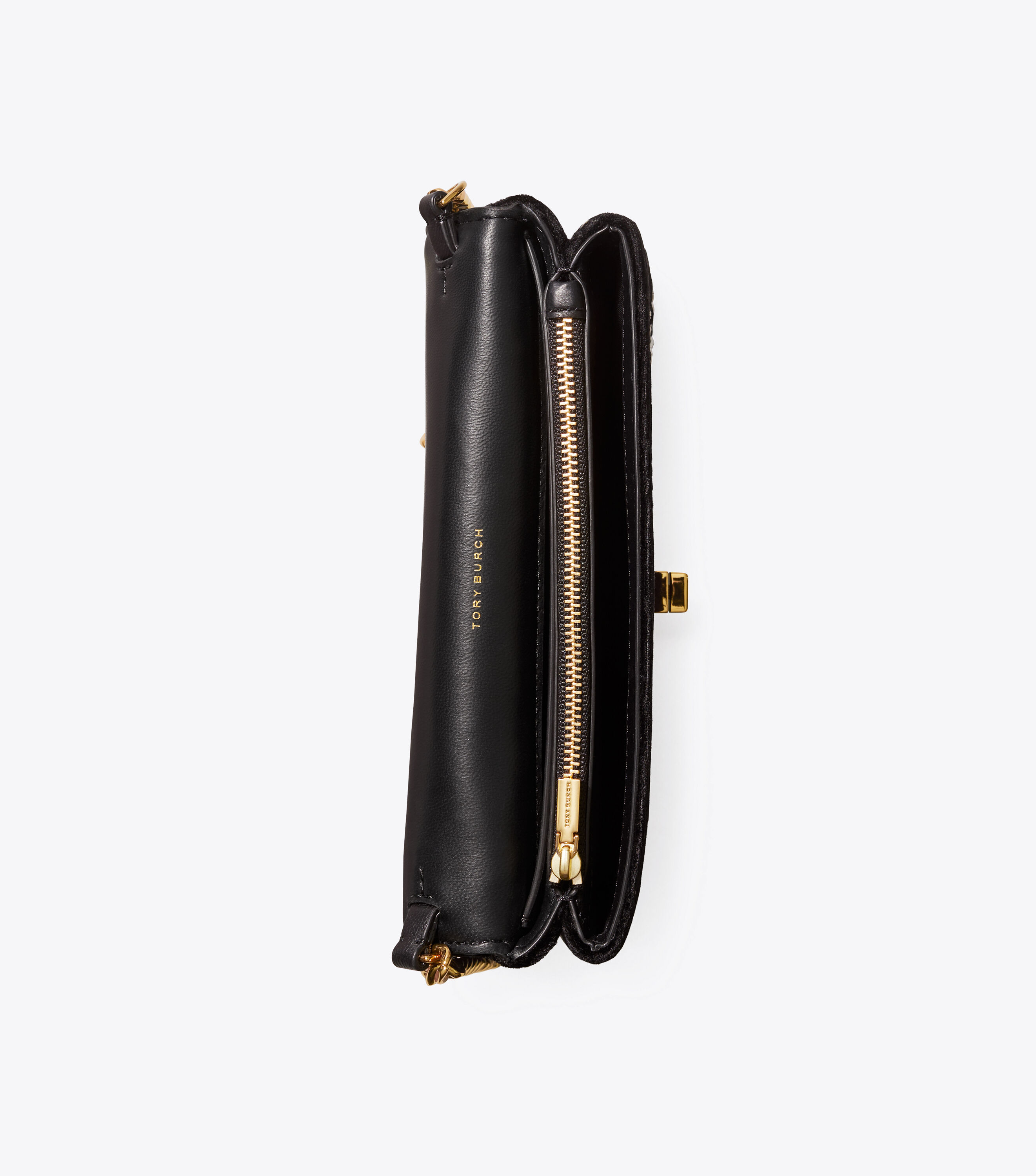 Kira embroidered cheap velvet chain wallet