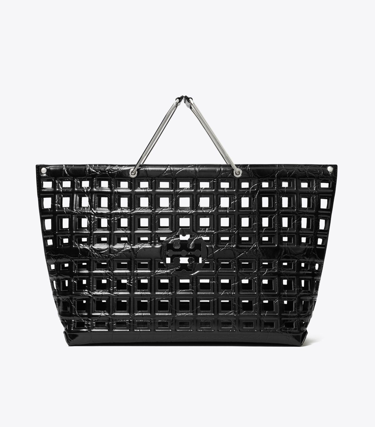 tory burch ella croc embossed market tote