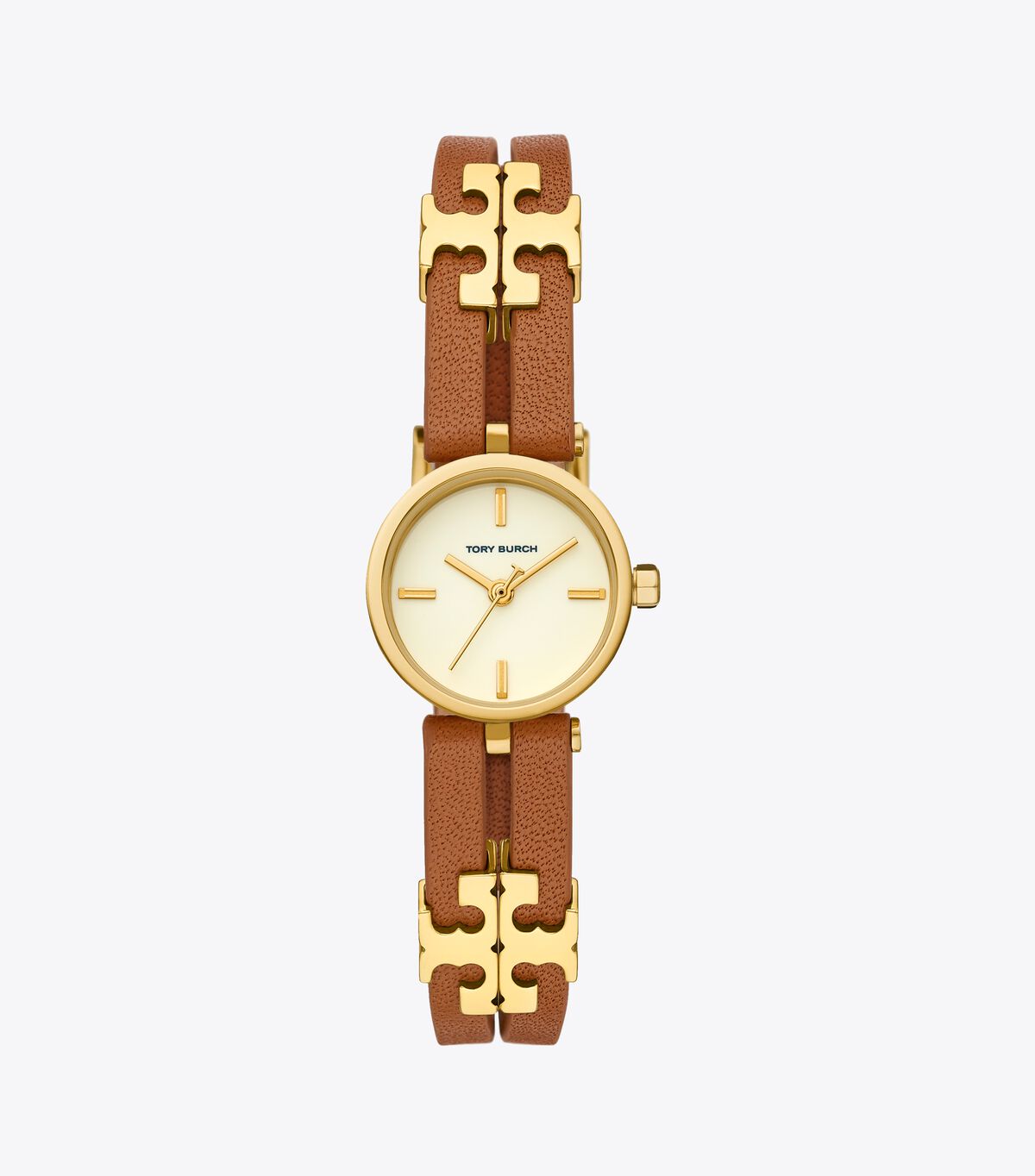 tory burch kira watch luggage leather gold tone 22 x 28 mm
