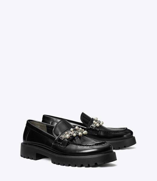 tory burch embellished classic lug loafer
