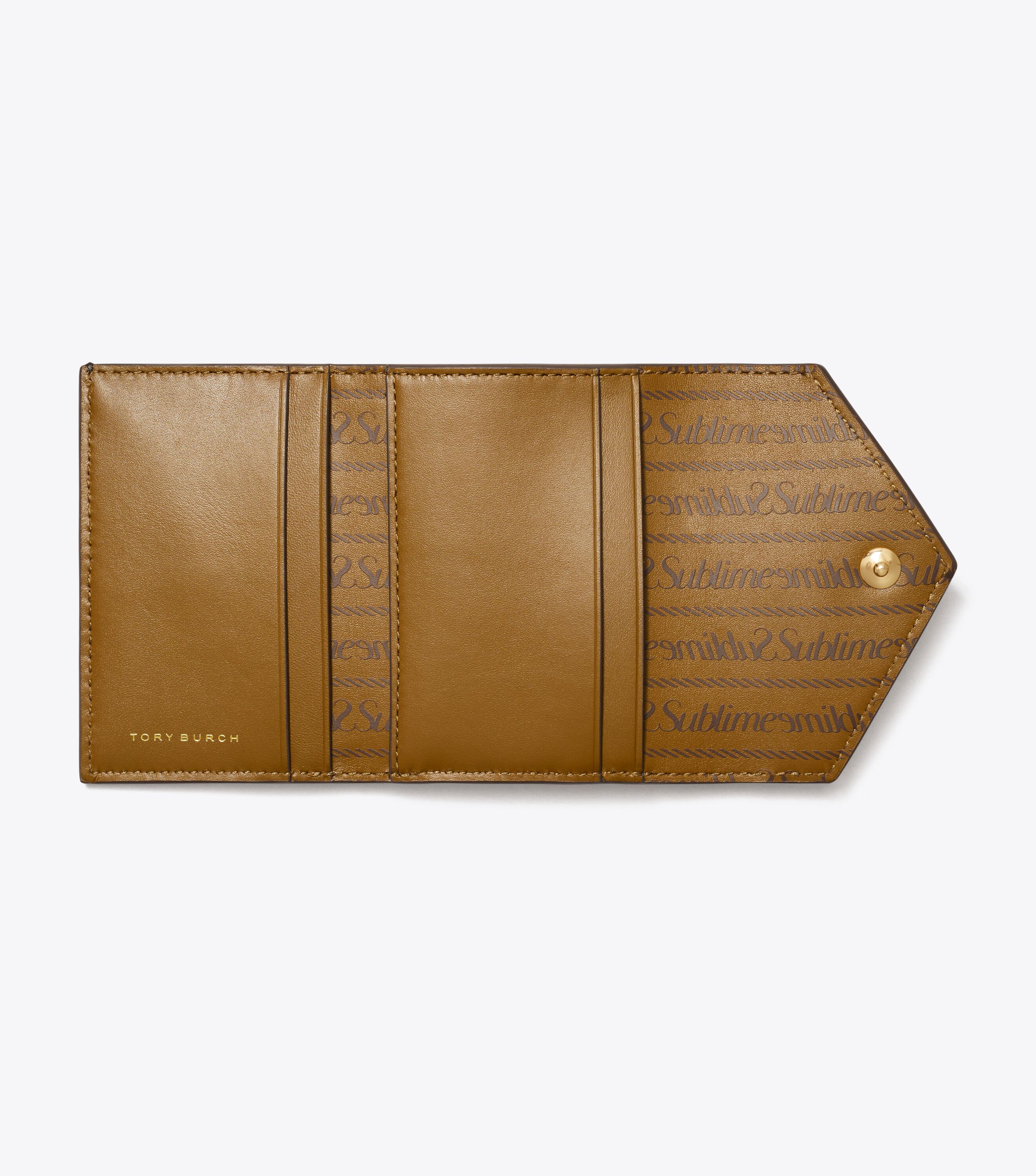 Small T Monogram Coated Canvas Envelope Wallet, French Press