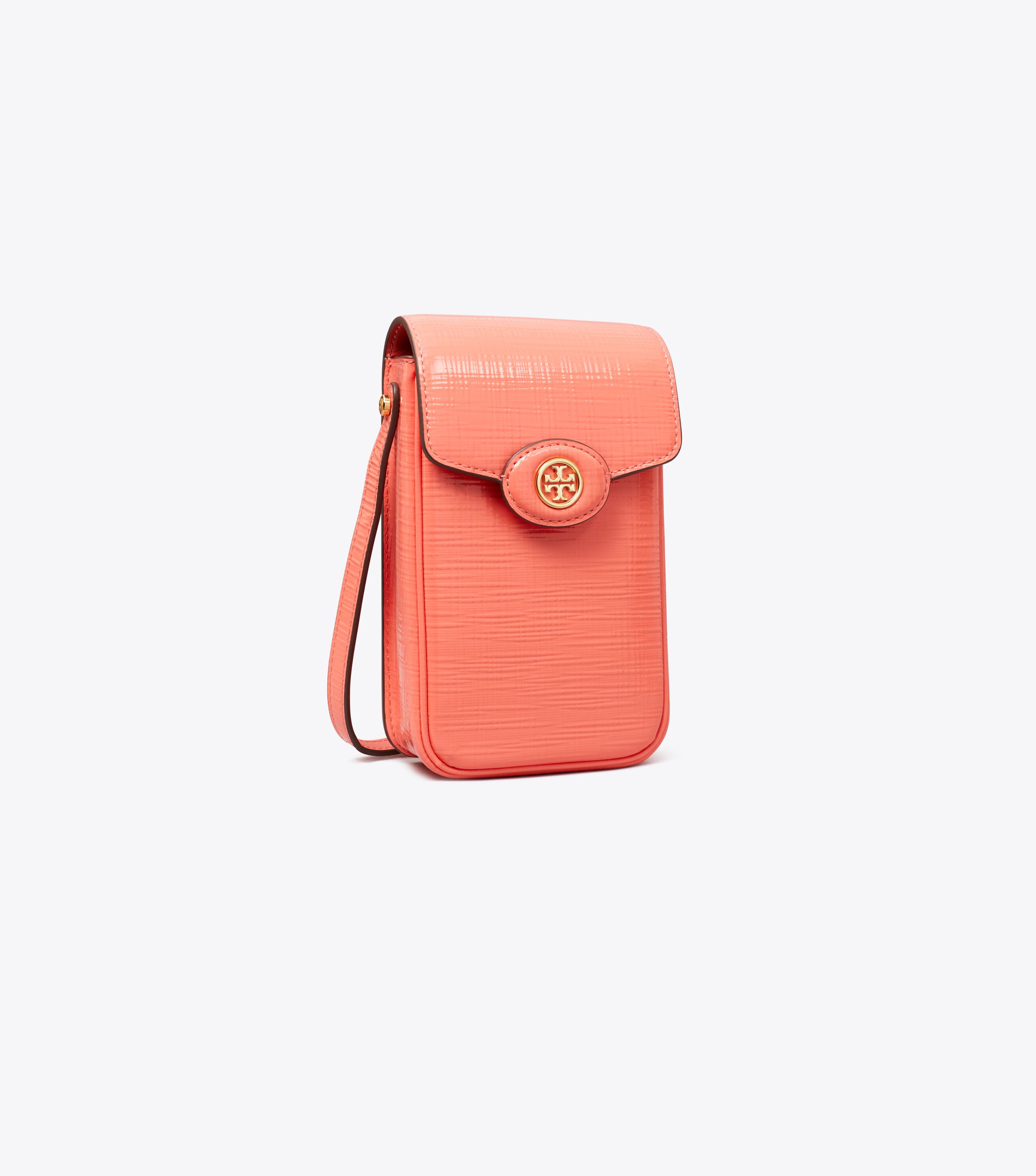 Robinson Crosshatched Phone Crossbody, Coral Crush | Tory