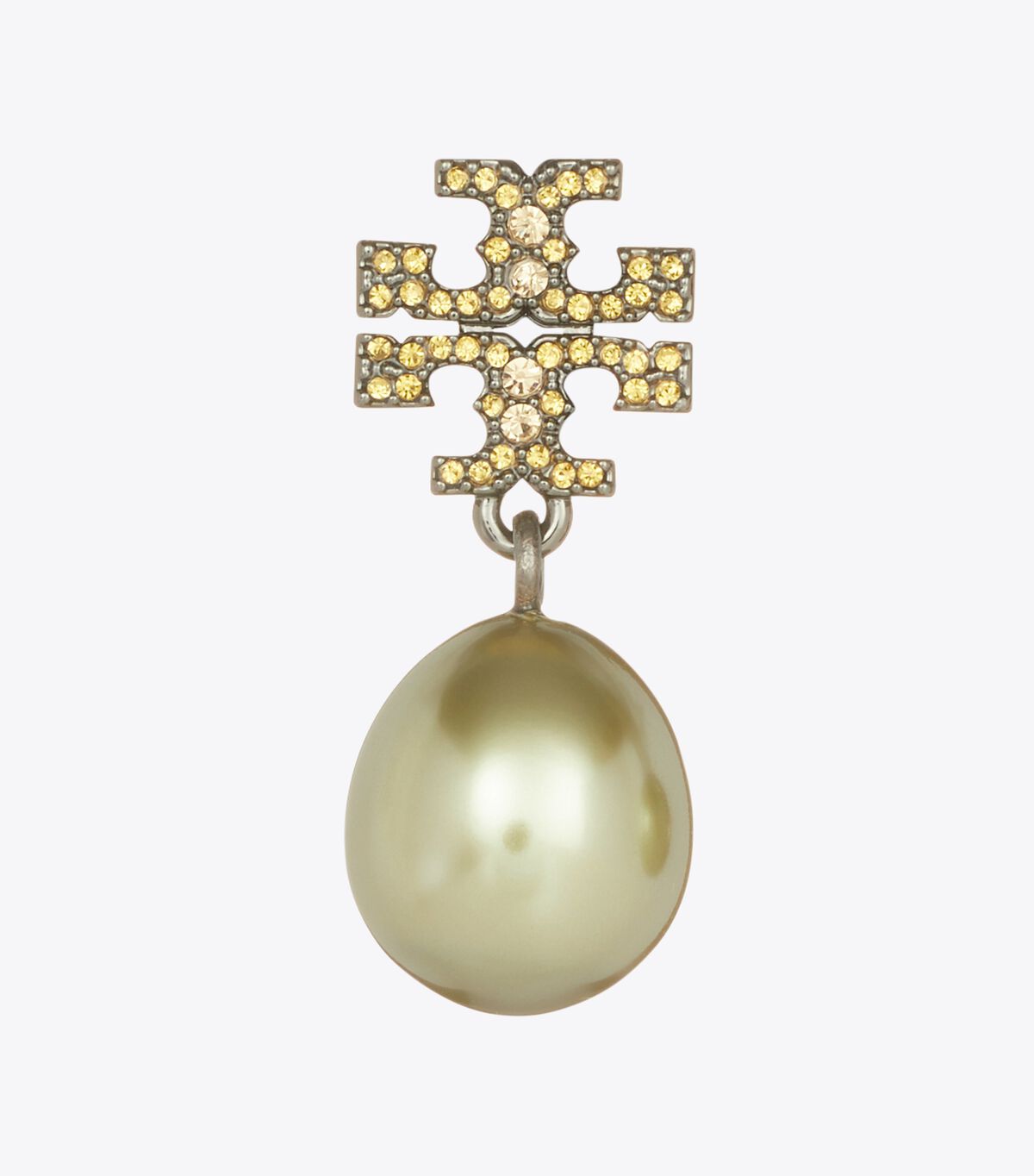 tory burch moondance pearl and pav  drop earrings