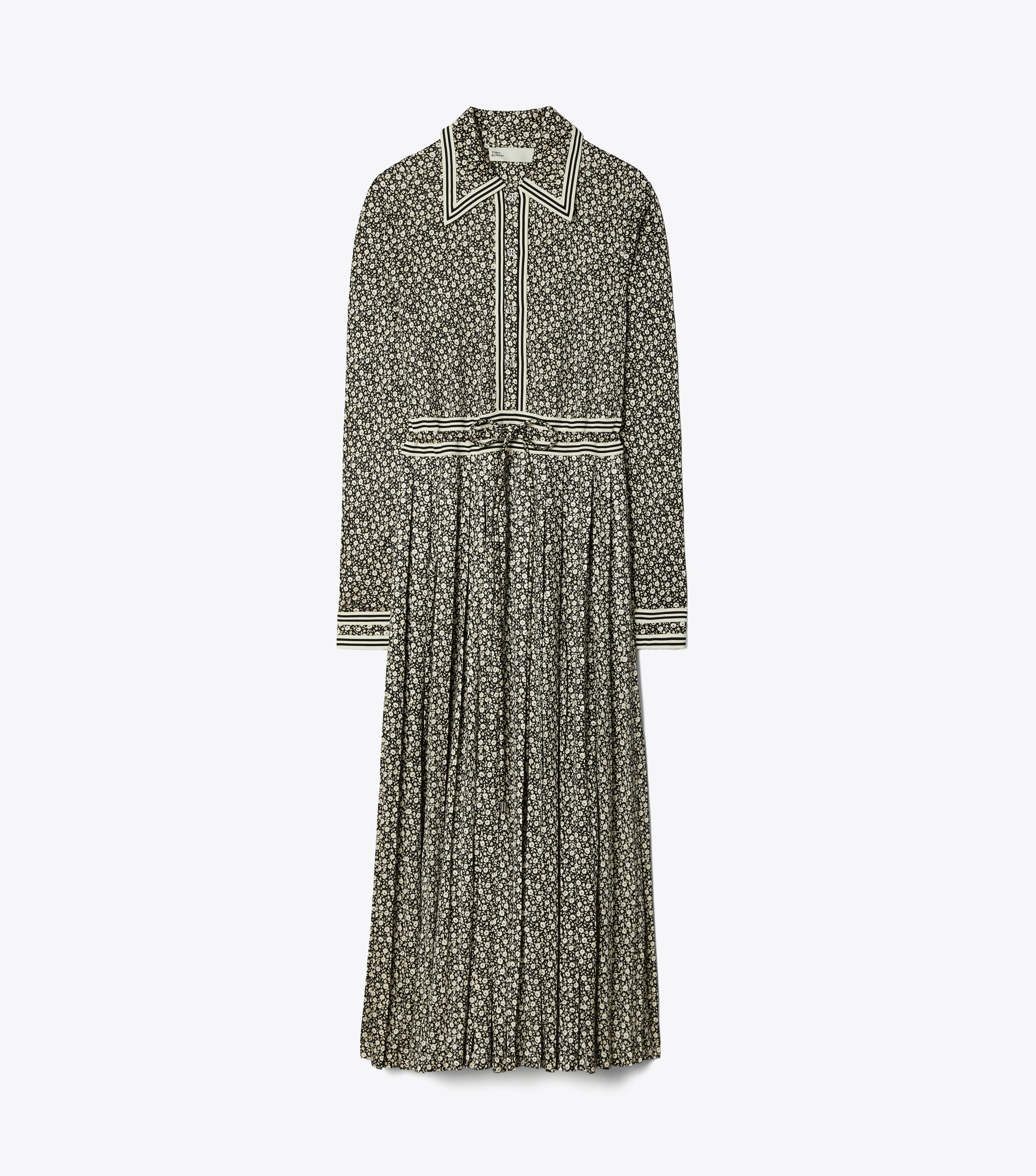 Ditsy Floral Knit Shirtdress, Black | Tory Burch KW