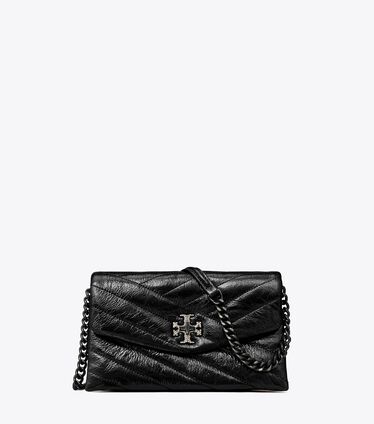 Kira Chevron Metallic Pave Logo Chain Wallet