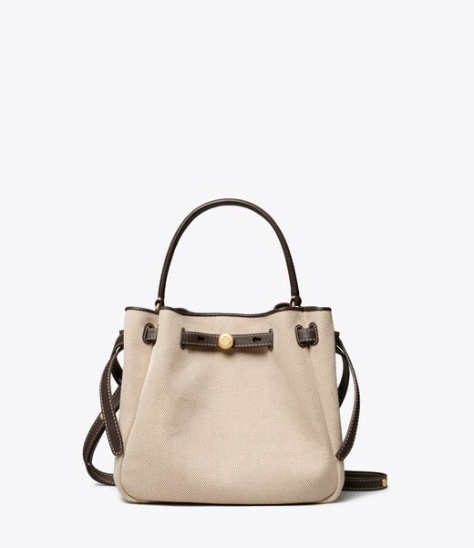 tory burch romy canvas bucket bag