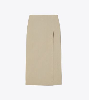 Stretch Faille Wrap Skirt