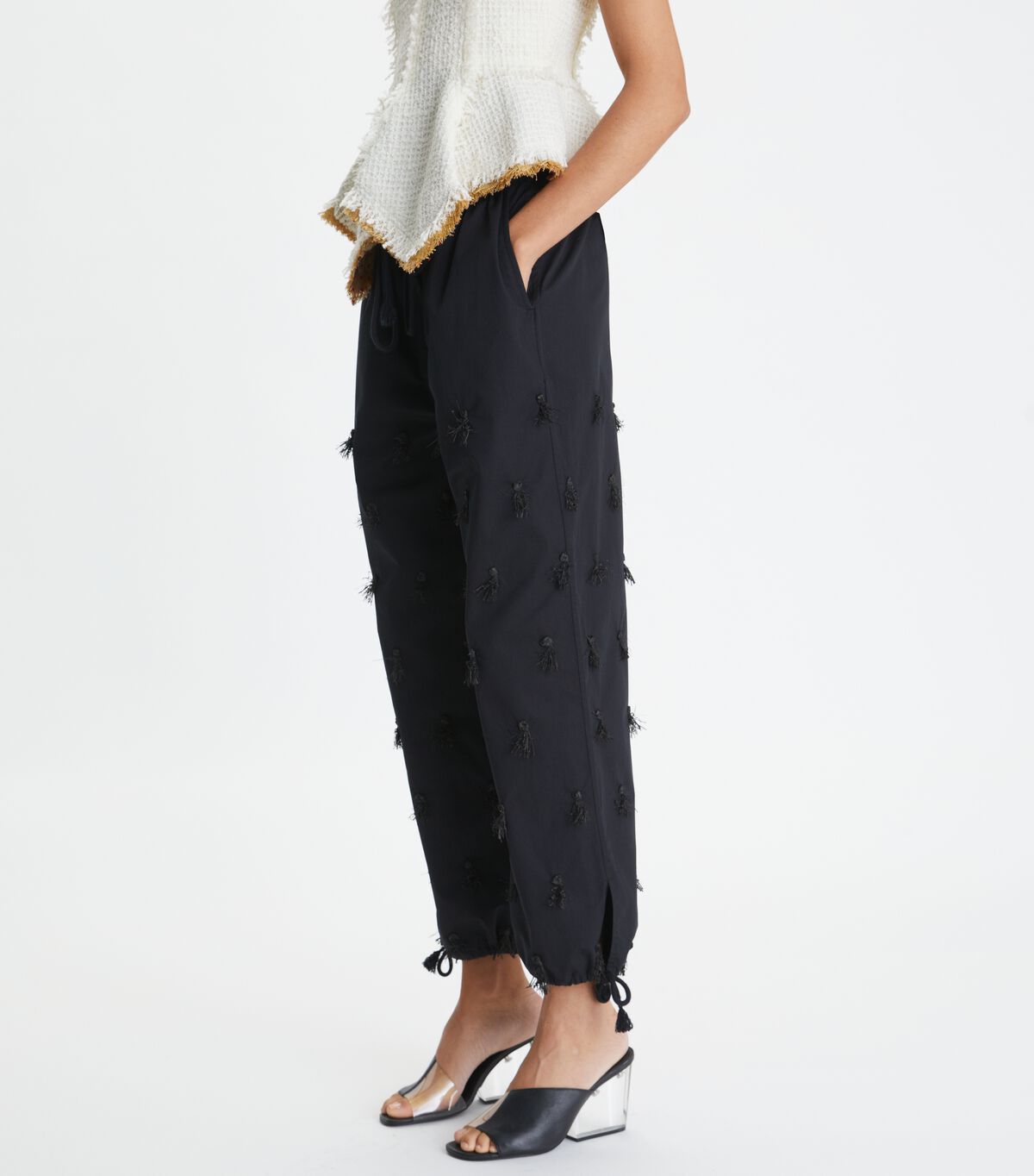 tory burch poplin drawstring pant
