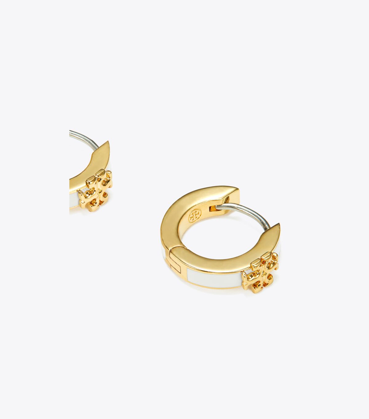 tory burch kira enamel huggie earring