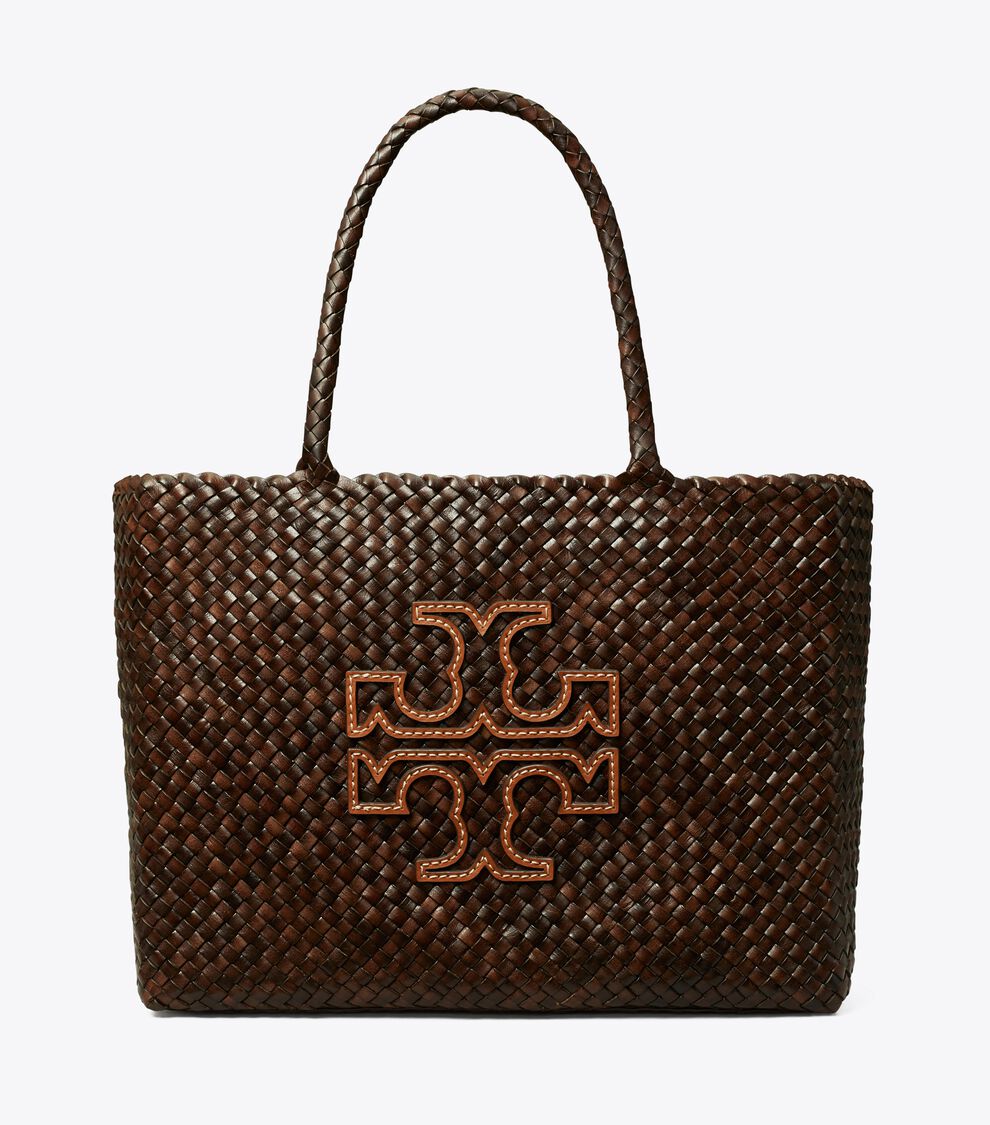 McGraw Dragon Woven Tote, Chocolate Truffle Tory Burch KW