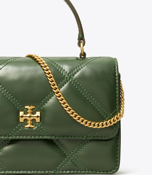 tory burch mini kira diamond quilt top handle chain wallet