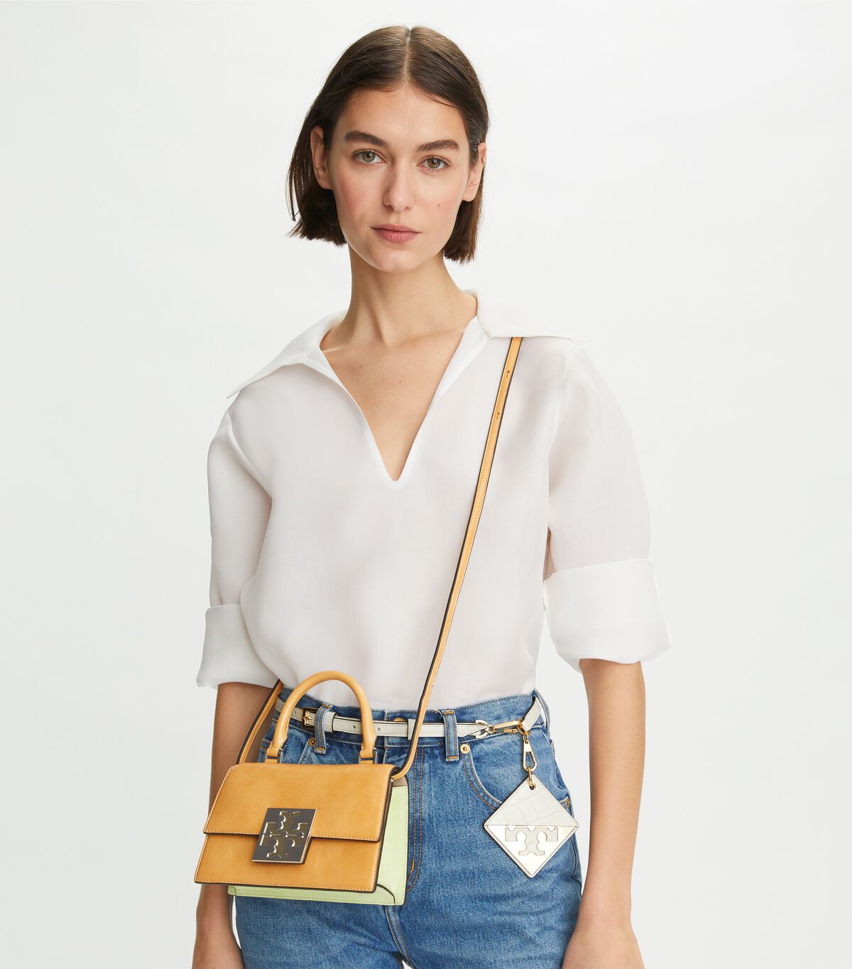 tory burch bon bon textured patent mini top handle bag