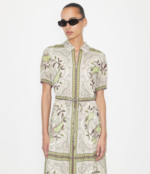 tory burch فستان قطني بسحاب