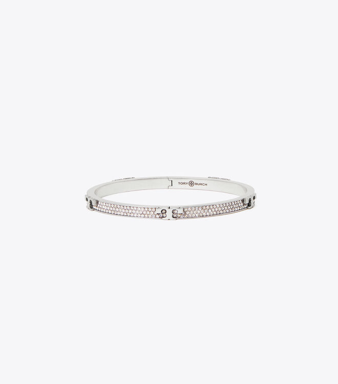 SERIF-T PAVE HINGED BRACELET