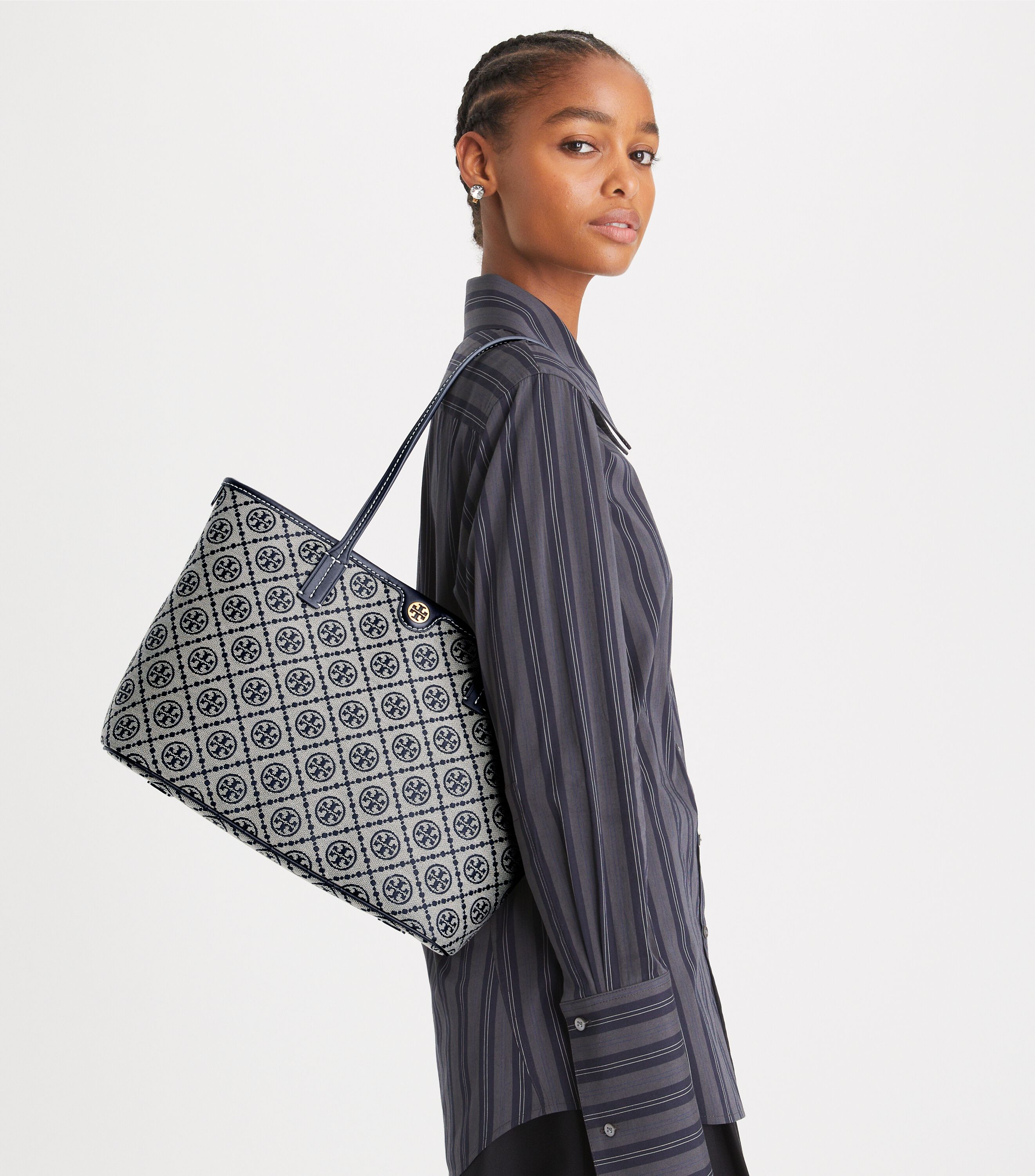 Tory burch gemini link tote gray discount