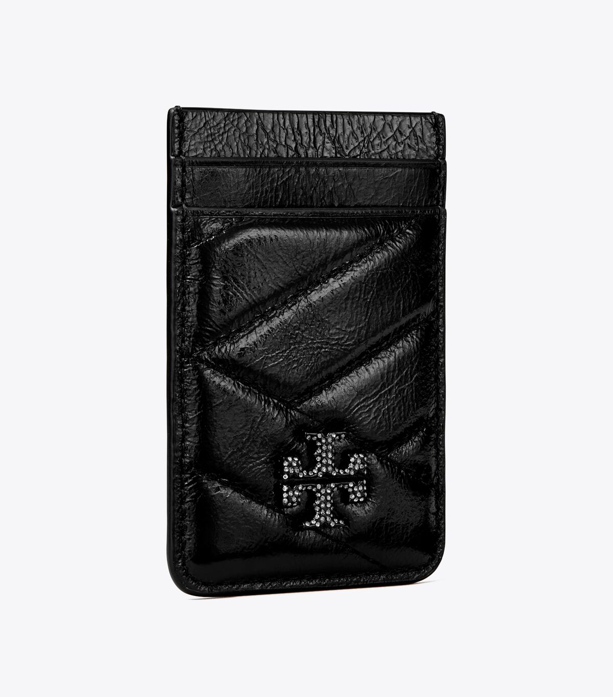 tory burch kira metallic pav logo card pocket