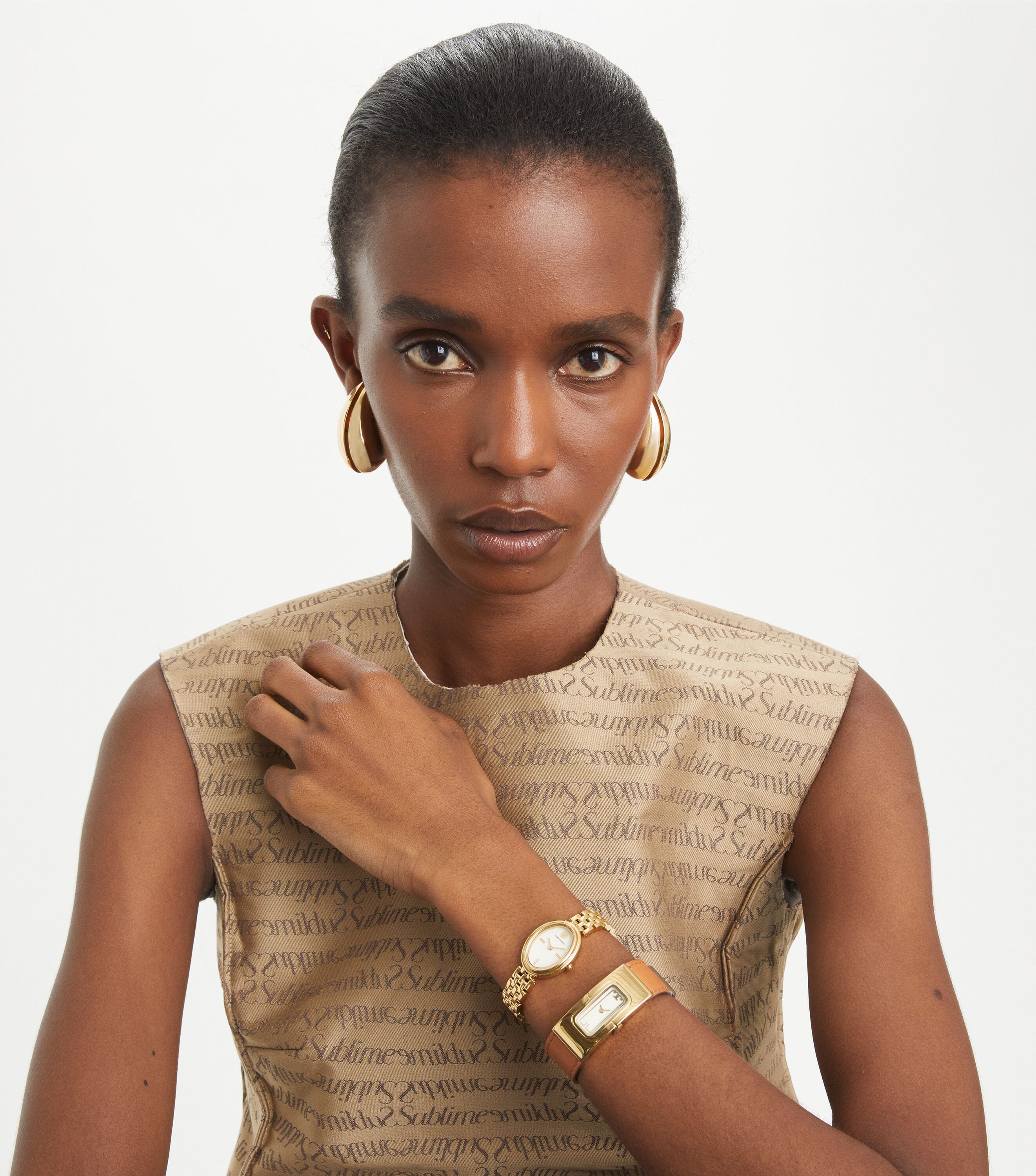 THE OVAL- IVORY/2 TONE 22MM X 28MM CASE, Gold | Tory Burch KW
