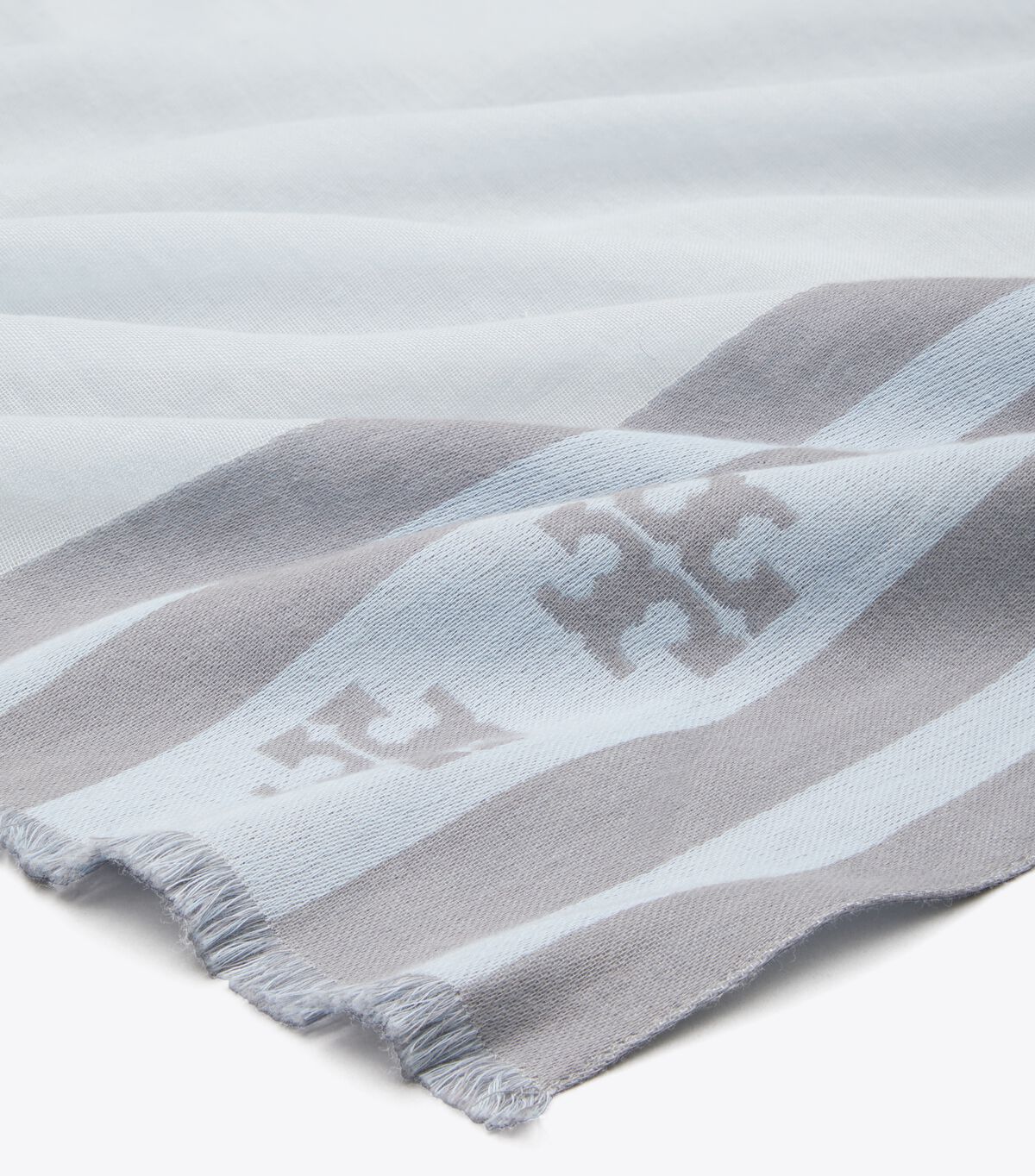 Logo Stripe Oblong Scarf tory burch logo stripe oblong scarf