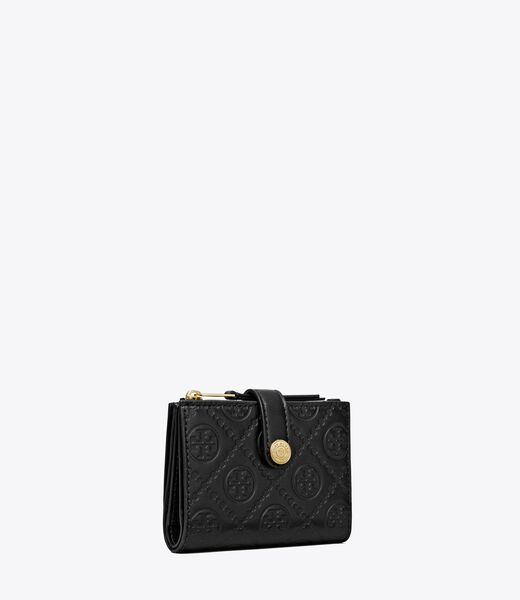 tory burch t monogram leather bi fold wallet