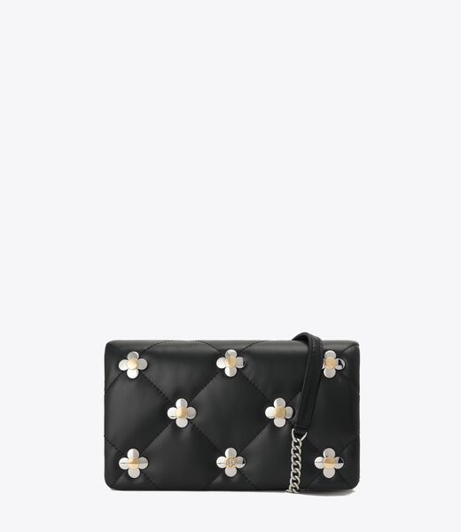 tory burch kira diamond quilt multi clover chain wallet