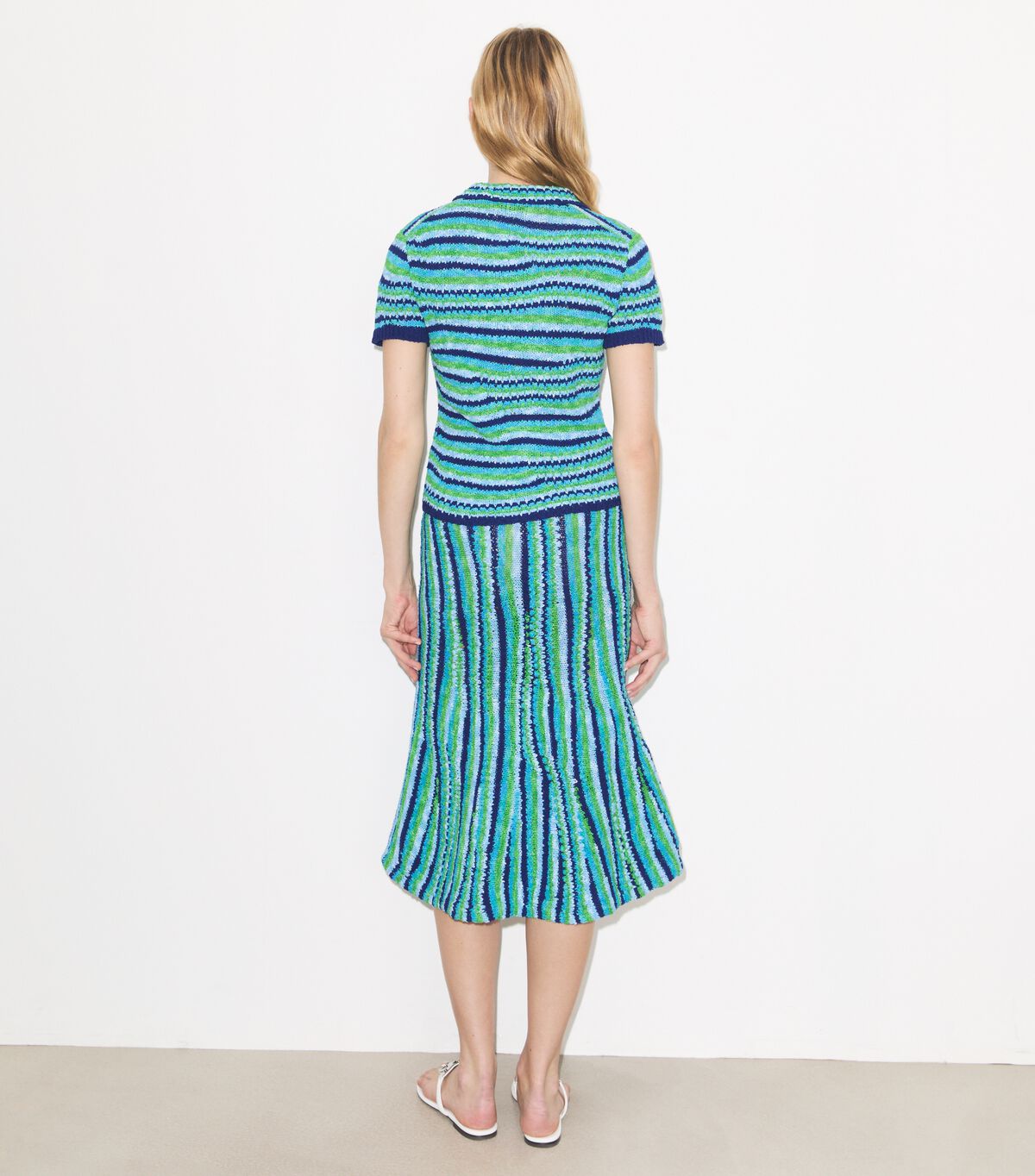 tory burch striped cotton skirt