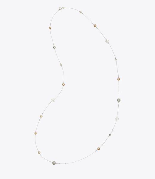 tory burch kira pearl delicate long necklace