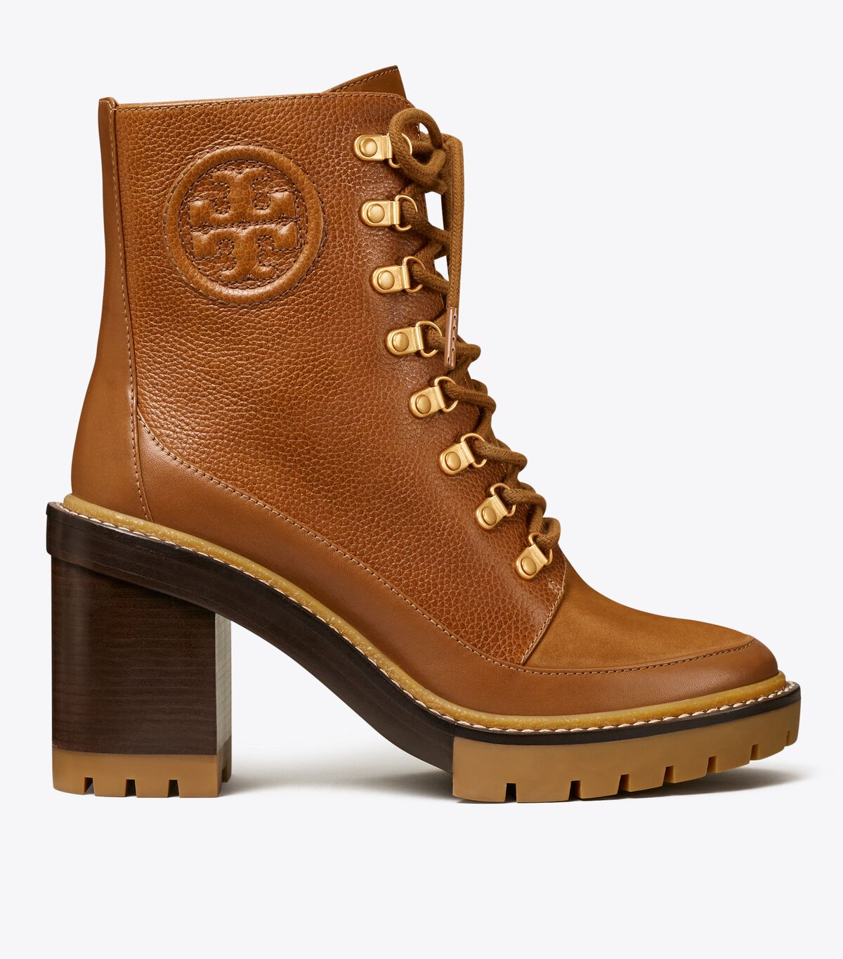 tory burch miller mixed materials lug sole boot