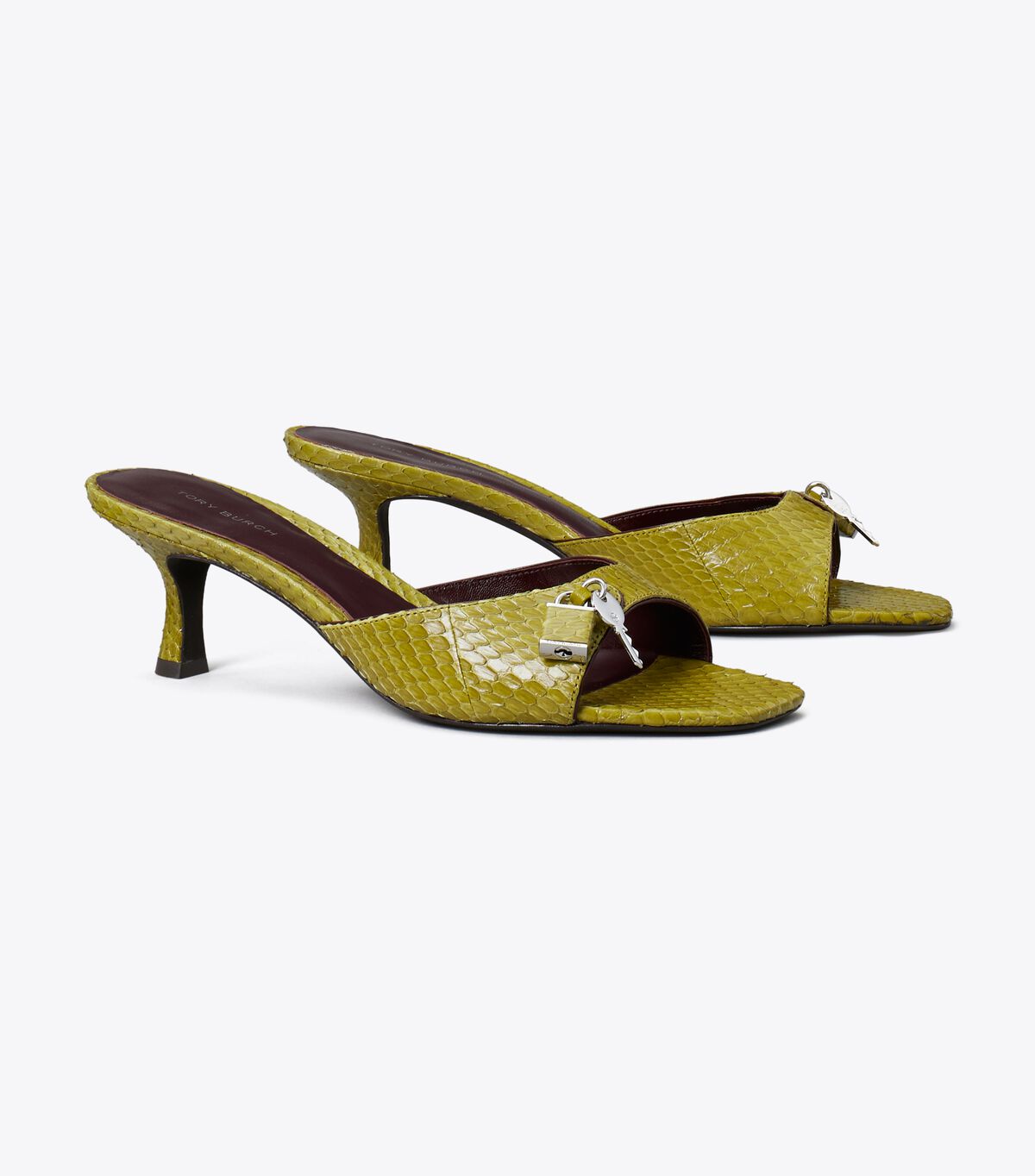 tory burch lock kitten heel sandal
