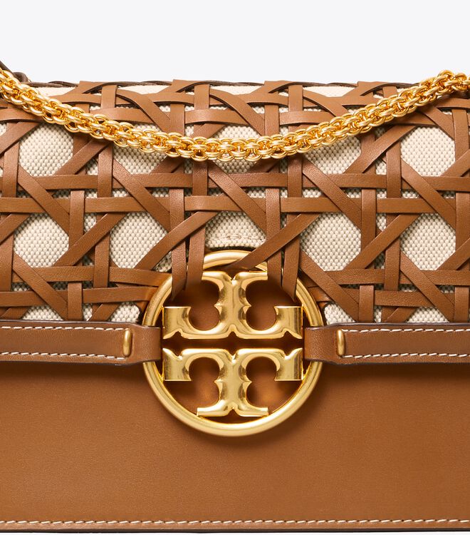 MILLER BASKETWEAVE SHOULDER BAG Tory Burch KWT Navigation Tory Burch