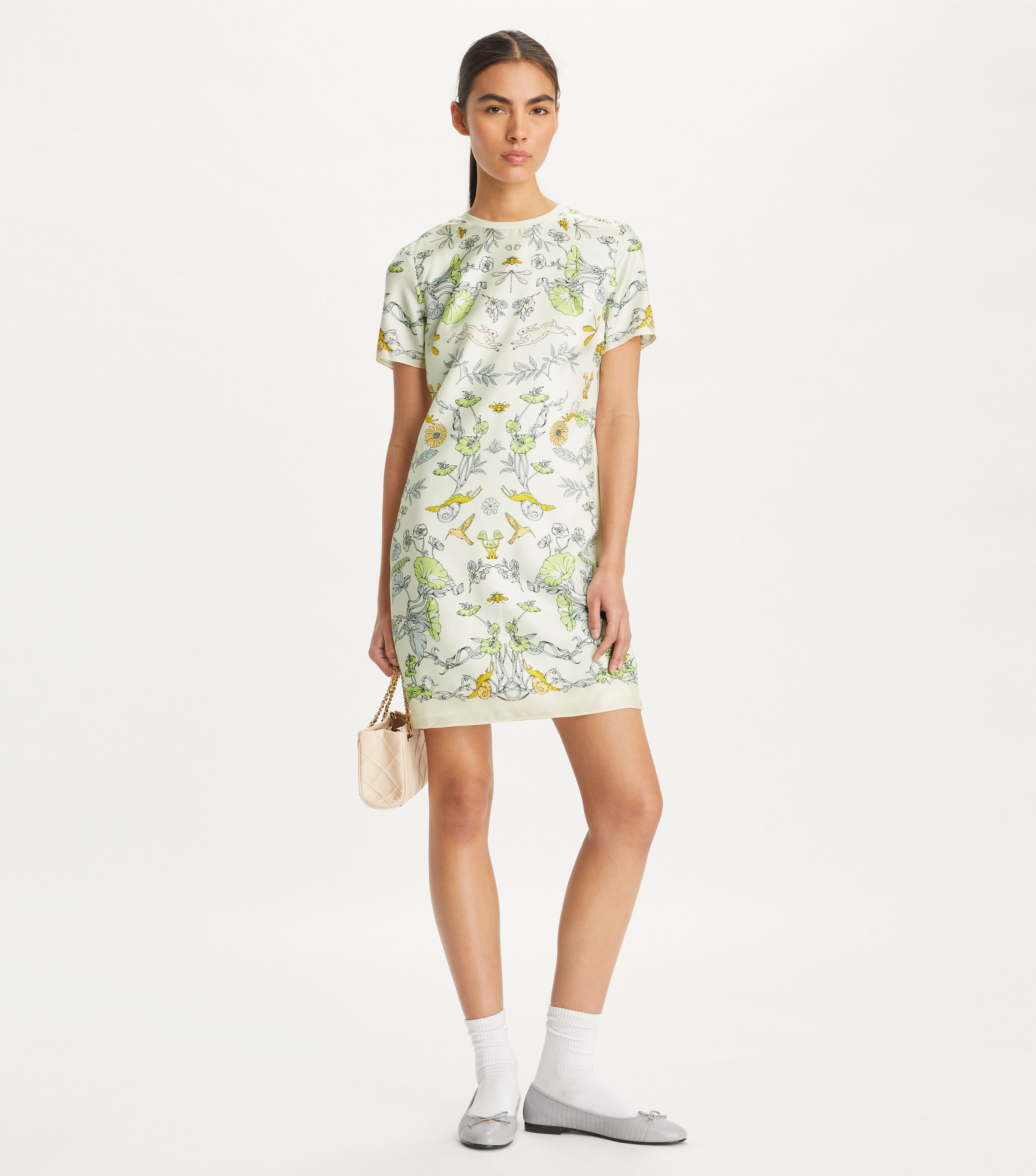Tory Burch Silk Front T Shirt Dress Tory Burch KW
