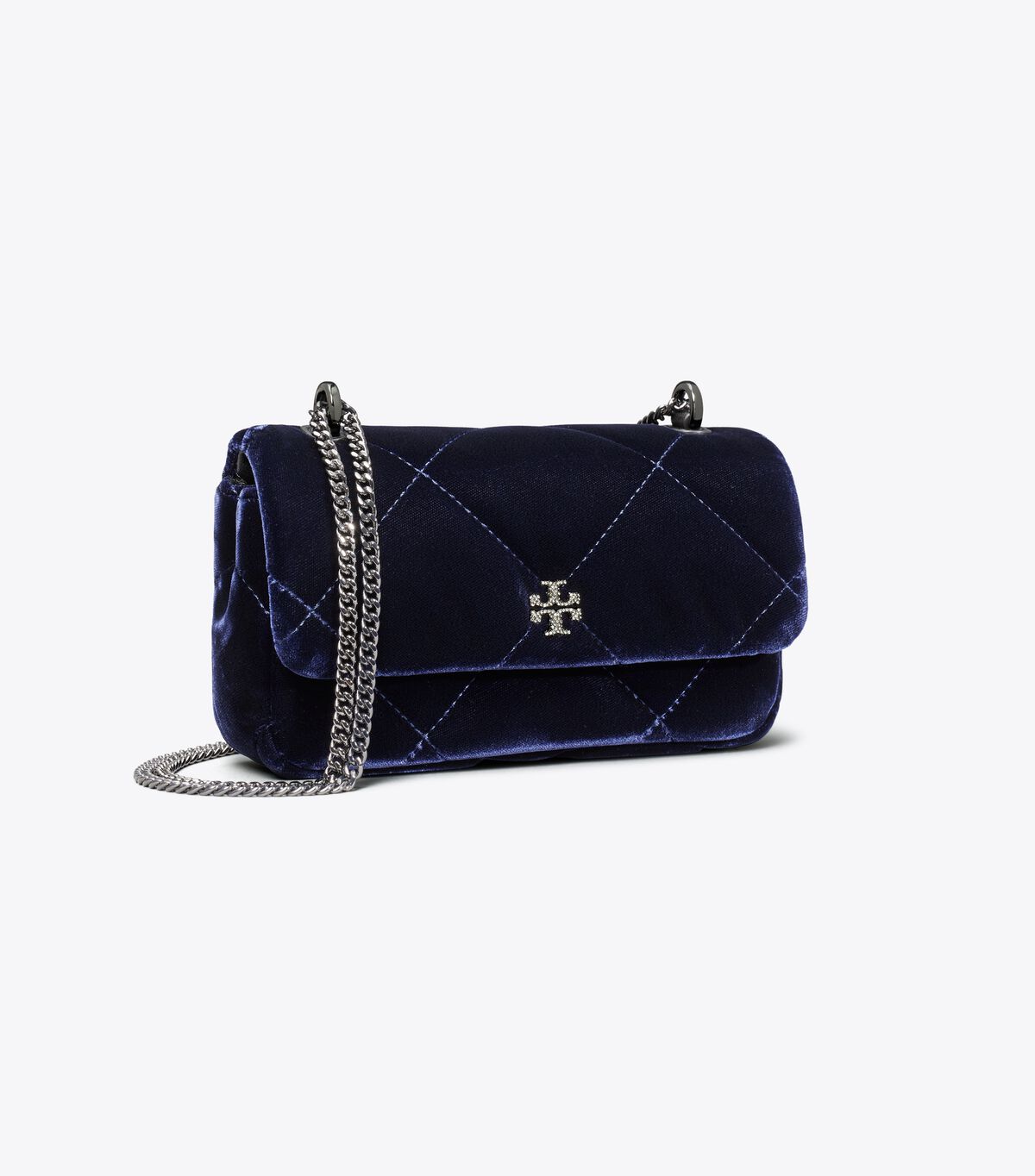 tory burch mini kira diamond quilt velvet pave flap bag