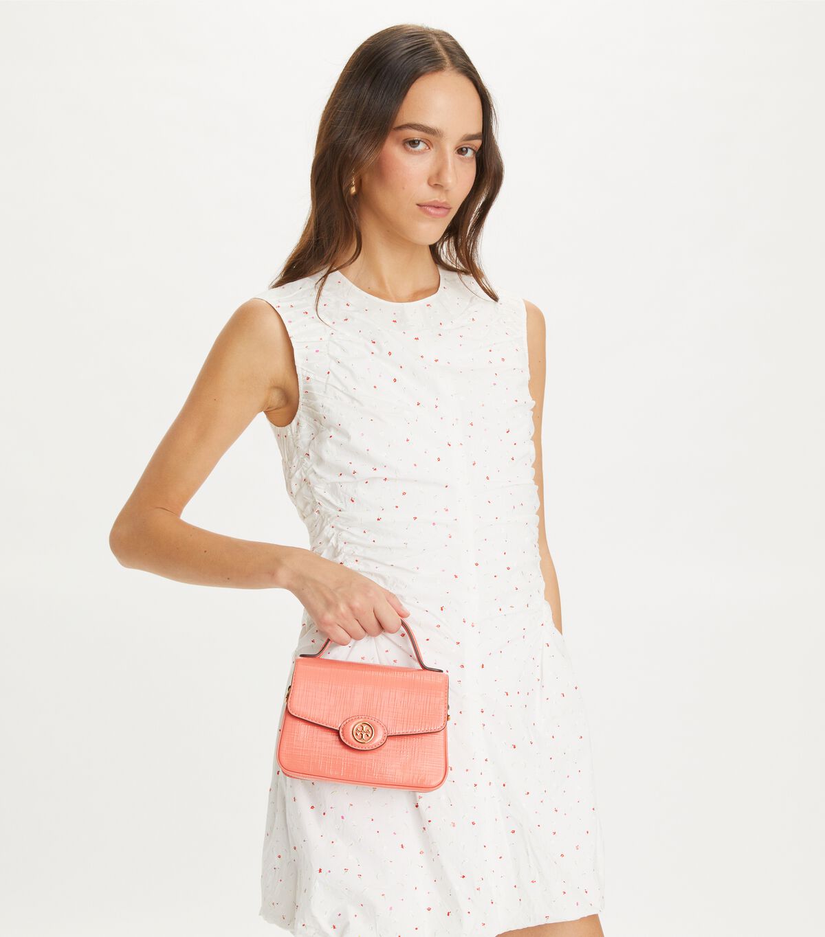 tory burch small robinson crosshatched top handle bag