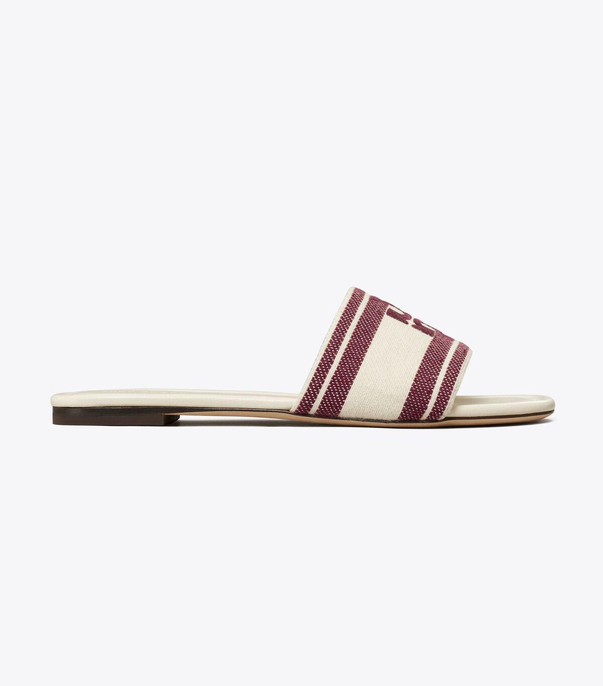 tory burch double t jacquard slide